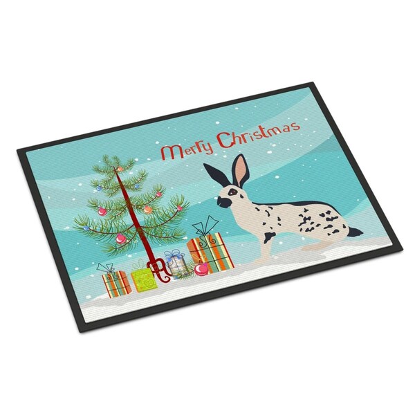 Carolines Treasures English Spot Rabbit Christmas Indoor or Outdoor Mat - 24 x 36 in. BB9328JMAT - main